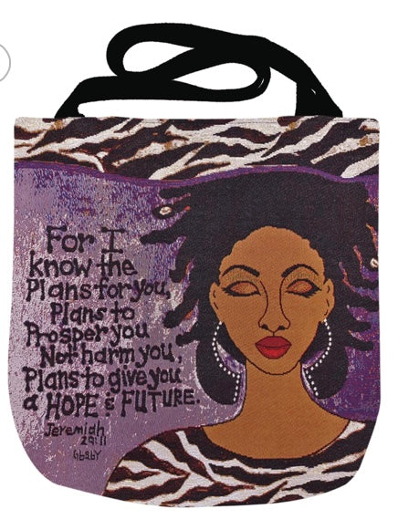 For I Know The Plans Woven Tote Bag