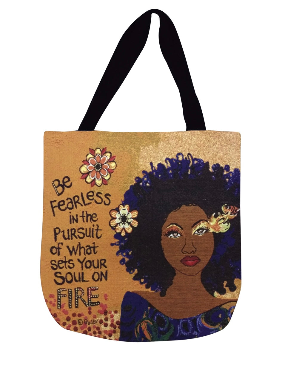 SOUL ON FIRE WOVEN TOTE BAG