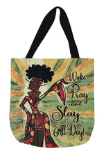 Load image into Gallery viewer, Wake Pray And Slay All Day Woven Tote
