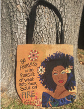 Load image into Gallery viewer, SOUL ON FIRE WOVEN TOTE BAG
