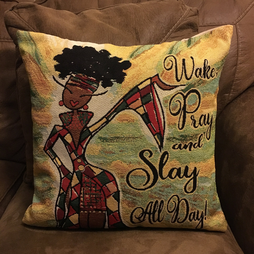 WAKE PRAY SLAY ALL DAY Cushion Cover