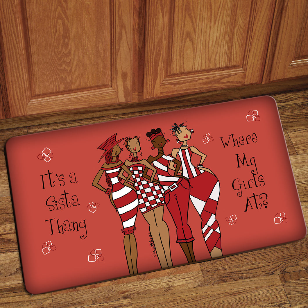 RED IT’S A SISTA THANG Floor Mat