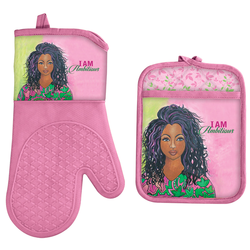 I Am Ambitious Oven Mitt Potholder Set